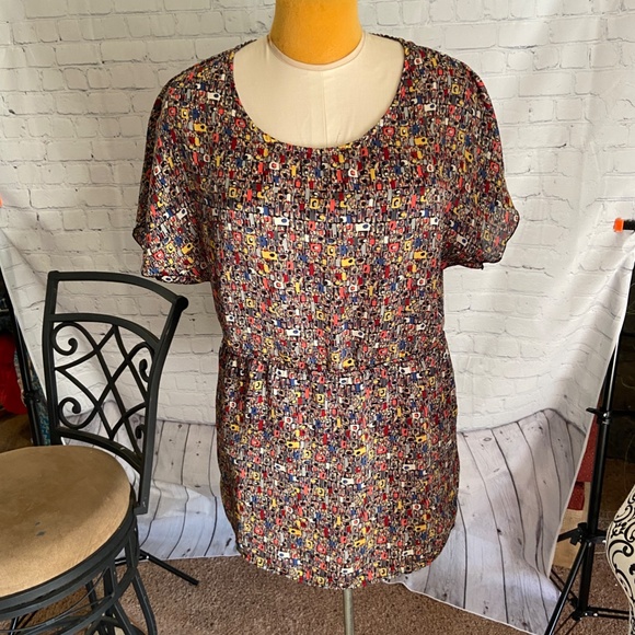PR Nate Gallery Tops - WOMENS MED/LARGE MULTI COLOR TOP BLOUSE